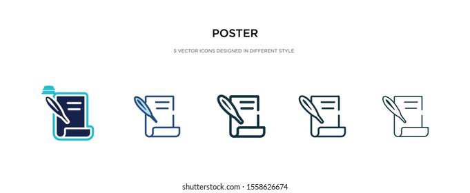 poster icon in different style vector illustration. two colored and black poster vector icons designed in filled, outline, line and stroke style can be used for web, mobile, ui