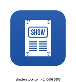 Poster icon digital blue for any design isolated on white vector illustration