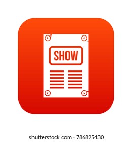 Poster icon digital red for any design isolated on white vector illustration
