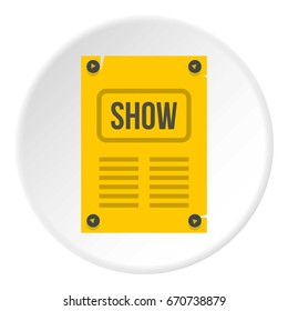 Poster icon in flat circle isolated vector illustration for web