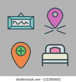 poster icon set. vector set about frame, bed and placeholder icons set.