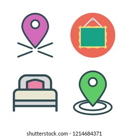 poster icon set. vector set about placeholder, frame and bed icons set.