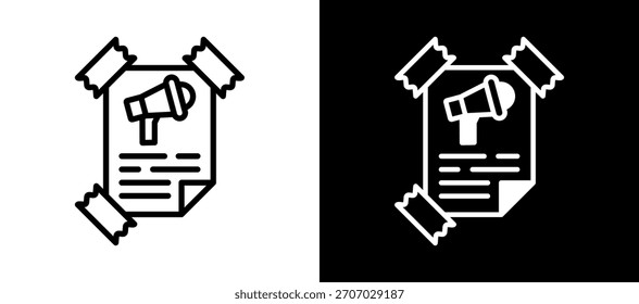 Ícone de cartaz branco Ilustração de vetor preto
