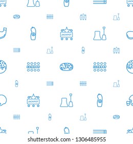 poster icons pattern seamless white background. Included editable outline Jackpot, donut, guitar strings, water bottle, nail polish, american football helmet icons. poster icons for web and mobile.
