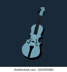 Poster idea for music event, with symbols of the violin instrument. Banner, flyer, invitation, ticket or advertising banner with abstract violin. Flat vector illustration. Hand drawn style.