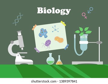 Poster to illustrate a biology lesson. Vector illustration.