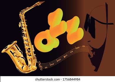 Poster illustration about jazz music