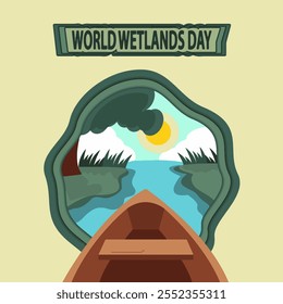 poster illustration to commemorate world wetlands day