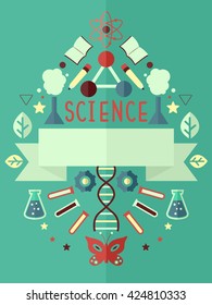 Poster Illustration Featuring Science Related Elements
