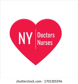poster, illustration with the inscription "NY love doctors and nurses" for the kindness of people
