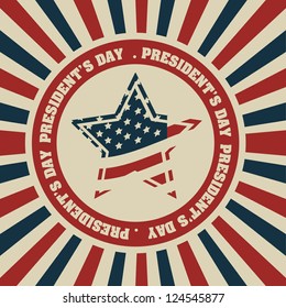 Poster illustration of President's Day in the United States of America in vintage style, vector illustration