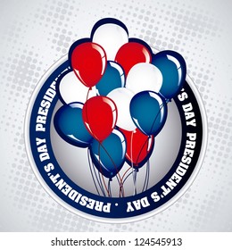 Poster illustration of President's Day in the United States of America, vector illustration