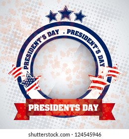 Poster illustration of President's Day in the United States of America, vector illustration