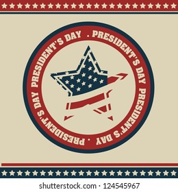 Poster illustration of President's Day in the United States of America in vintage style, vector illustration