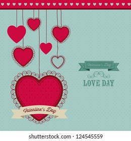 Poster illustration of Valentine's Day, the day of love and friendship, vector illustration