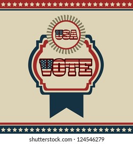 Poster illustration of votes of the United States of America in vintage style, vector illustration