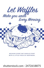 Poster Illustration A Whimsical Blue Breakfast