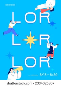 Poster illustrations for various performances, exhibitions, and fairs