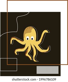 imagen de afiche con un tema animal, a saber, un pulpo