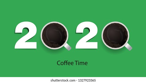 Poster with the image of coffee. Vector illustration