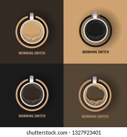 Poster with the image of coffee. Vector illustration