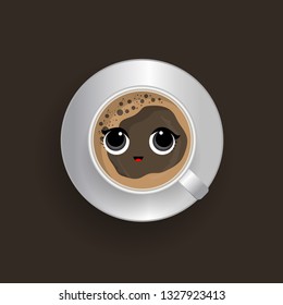 Poster with the image of coffee. Vector illustration