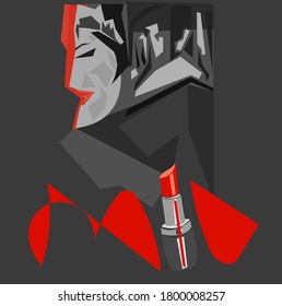 poster with the image of a lady and gentleman	