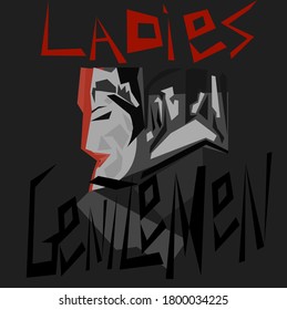 poster with the image of a lady and gentleman	