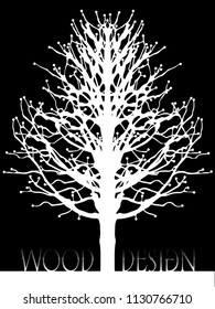 Poster with the image of the logo in the form of a stylized tree in black and white colors. can be used for decoration and printing of various products