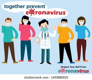 poster image of people united together to prevent the spread of Covid-19 coronavirus