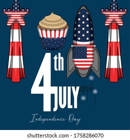 Poster of independence day of United States - Vector