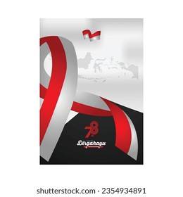 Poster of Indonesia independence day or dirgahayu indonesia template background