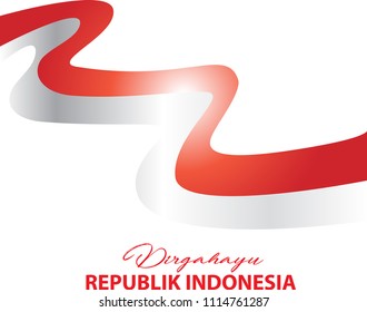 Poster  Indonesian independence day festival with flag.