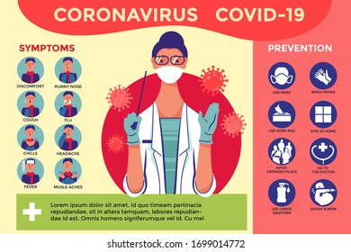 Poster and infographic to preventive measures against coronavirus