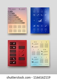 Poster infographics birds on a blurry background in an abstract style. Vector illustration with graphic scheme