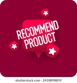 A poster with the inscription recommend and a thumbs up. An illustration for a product recommendation. Elements for the design. Modern vector graphics.