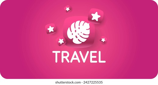 A poster with the inscription travel. Elements for the design. Modern vector graphics.