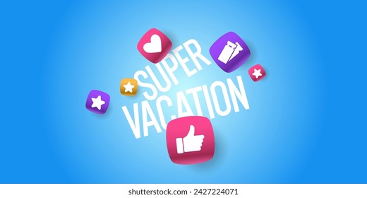 A poster with the inscription vacation. Elements for the design. Modern vector graphics.