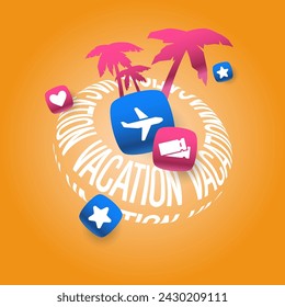 Une affiche avec les vacances d'inscription. Éléments pour la conception. Graphiques vectoriels modernes.
