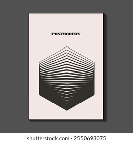 Póster inspirado postmoderno de Vector abstracto símbolos dinámicos con Formas geométricas audaces, útil para fondo de Web, diseño de carteles, portada de revista, impresión de alta tecnología, portada.