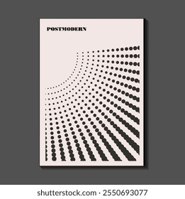 Poster inspired postmodern of vector abstract dynamic symbols with bold geometric shapes, useful for web background, poster art design, magazine front page, hi-tech print, cover artwork.