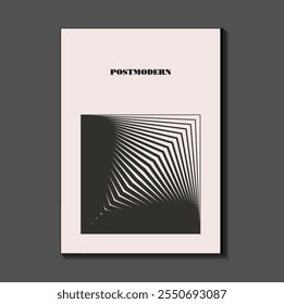 Poster inspired postmodern of vector abstract dynamic symbols with bold geometric shapes, useful for web background, poster art design, magazine front page, hi-tech print, cover artwork.