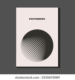 Poster inspired postmodern of vector abstract dynamic symbols with bold geometric shapes, useful for web background, poster art design, magazine front page, hi-tech print, cover artwork.