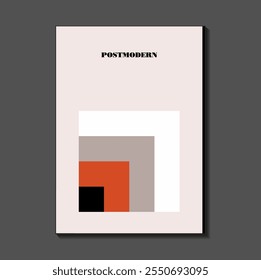 Poster inspired postmodern of vector abstract dynamic symbols with bold geometric shapes, useful for web background, poster art design, magazine front page, hi-tech print, cover artwork.