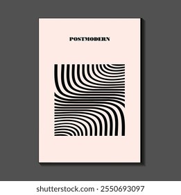 Poster inspired postmodern of vector abstract dynamic symbols with bold geometric shapes, useful for web background, poster art design, magazine front page, hi-tech print, cover artwork.