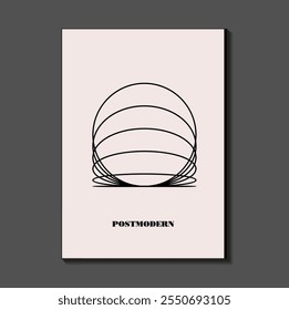 Poster inspired postmodern of vector abstract dynamic symbols with bold geometric shapes, useful for web background, poster art design, magazine front page, hi-tech print, cover artwork.