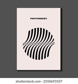 Poster inspired postmodern of vector abstract dynamic symbols with bold geometric shapes, useful for web background, poster art design, magazine front page, hi-tech print, cover artwork.