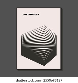 Poster inspired postmodern of vector abstract dynamic symbols with bold geometric shapes, useful for web background, poster art design, magazine front page, hi-tech print, cover artwork.