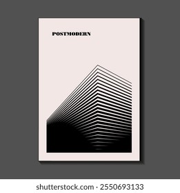 Poster inspired postmodern of vector abstract dynamic symbols with bold geometric shapes, useful for web background, poster art design, magazine front page, hi-tech print, cover artwork.