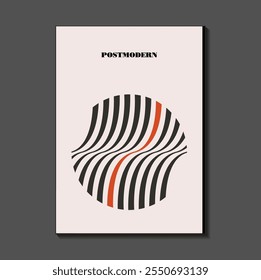 Poster inspired postmodern of vector abstract dynamic symbols with bold geometric shapes, useful for web background, poster art design, magazine front page, hi-tech print, cover artwork.